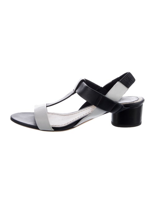Christian Dior Leather Animal Print T-Strap Sandals