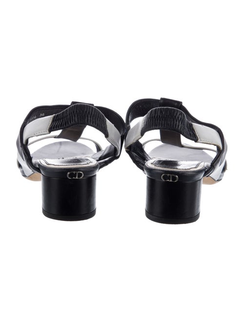 Christian Dior Leather Animal Print T-Strap Sandals