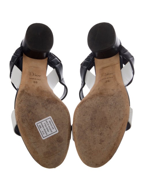 Christian Dior Leather Animal Print T-Strap Sandals