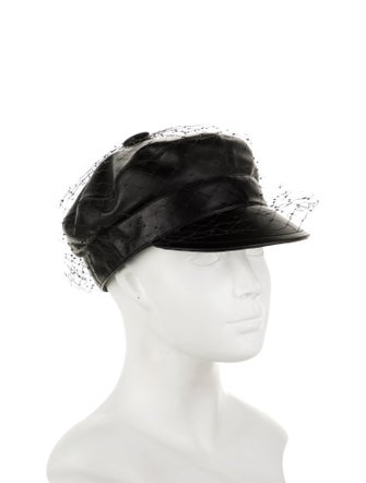 Christian Dior Leather Veil Newsboy Hat