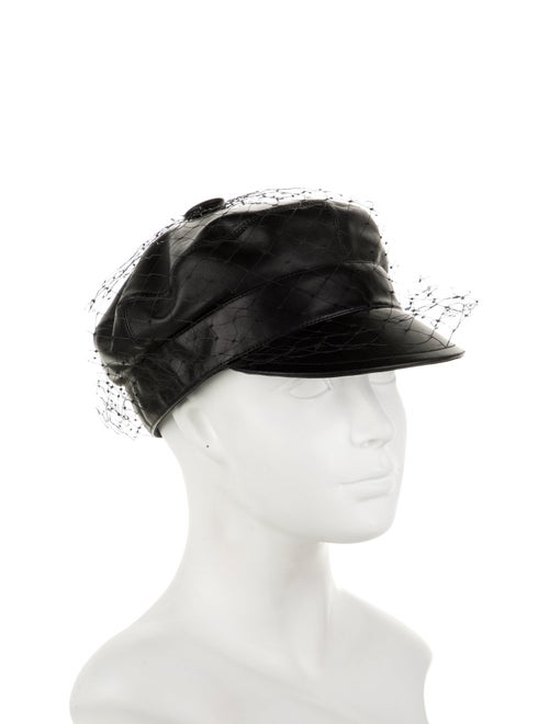 Christian Dior Leather Veil Newsboy Hat