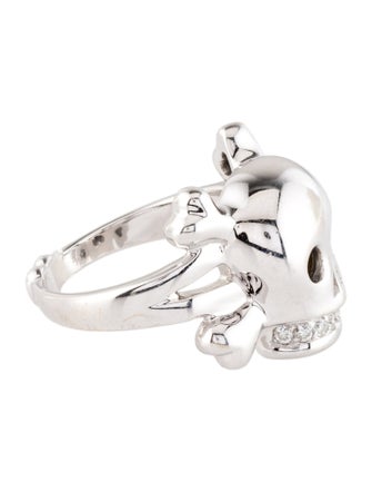 Christian Dior 18K Diamond Tête de Mort Skull Cocktail Ring