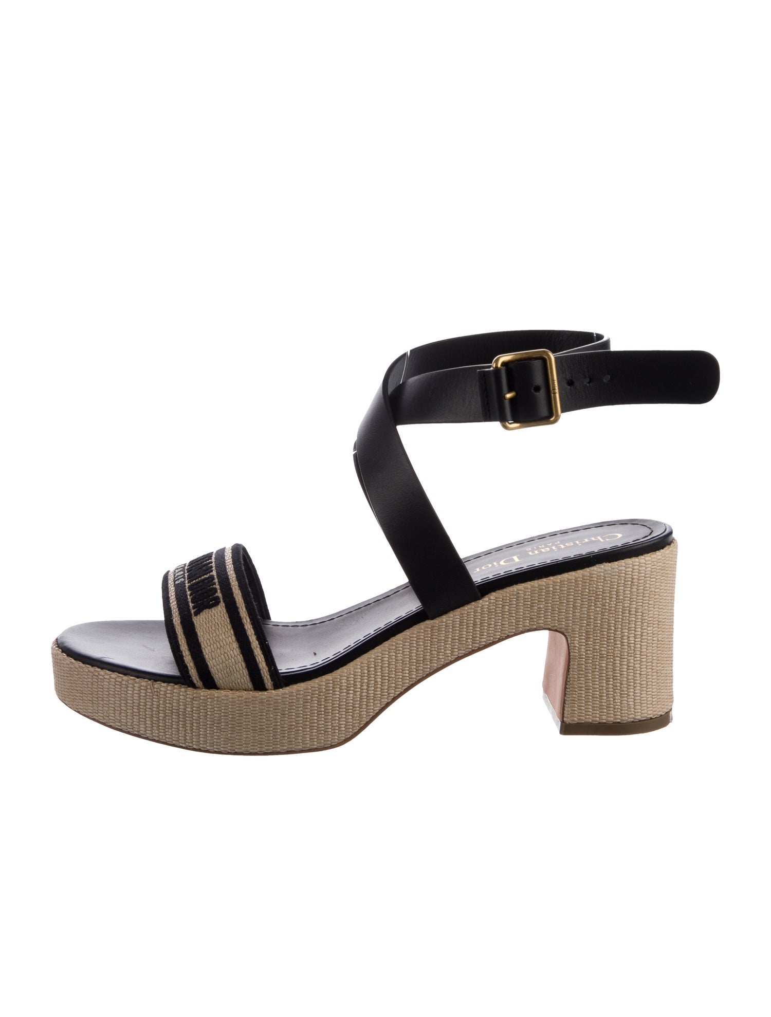 Christian Dior Leather Colorblock Pattern Espadrilles