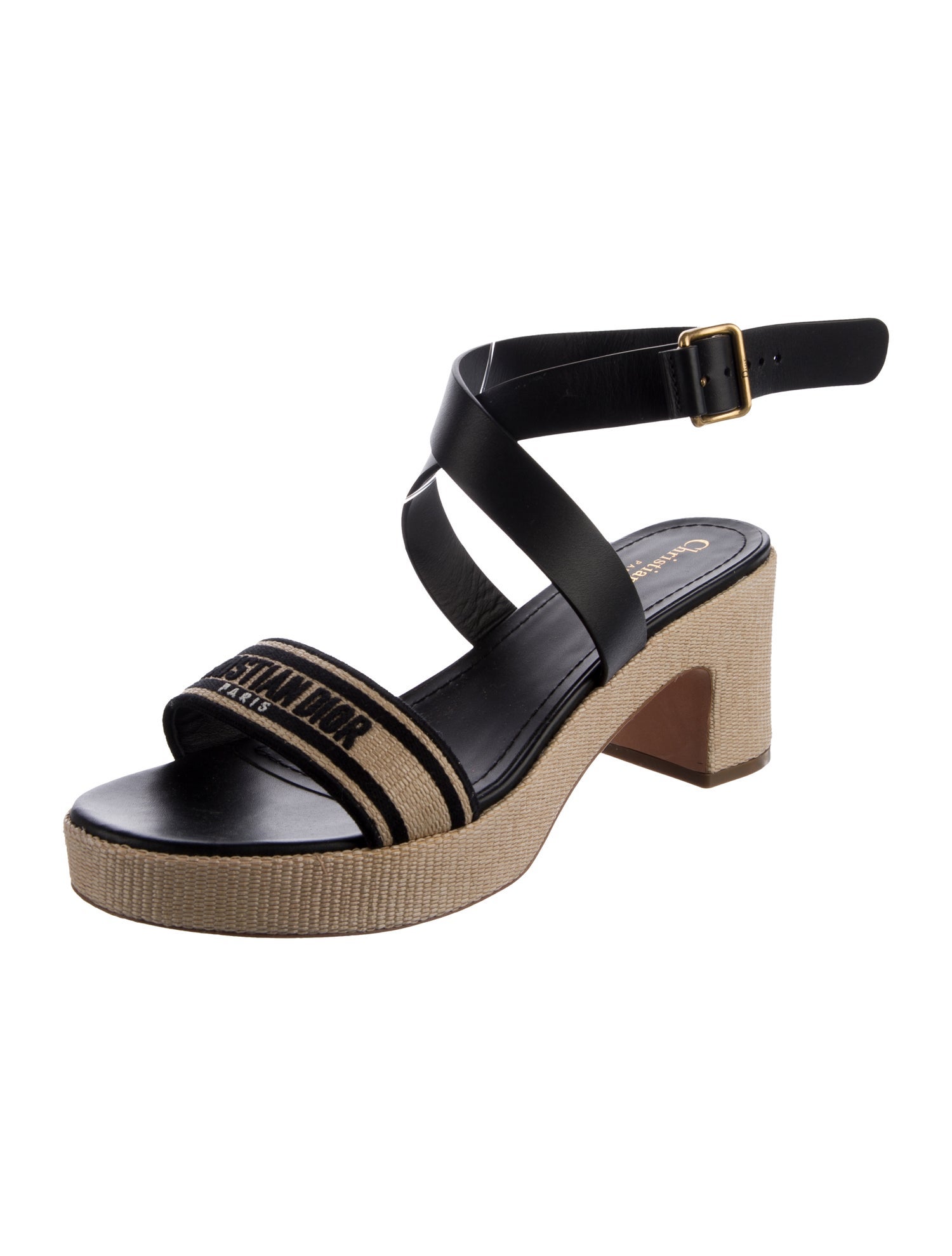 Christian Dior Leather Colorblock Pattern Espadrilles