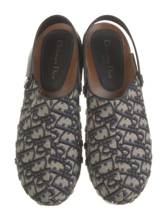 Christian Dior Oblique Jacquard Canvas Slingback Flats