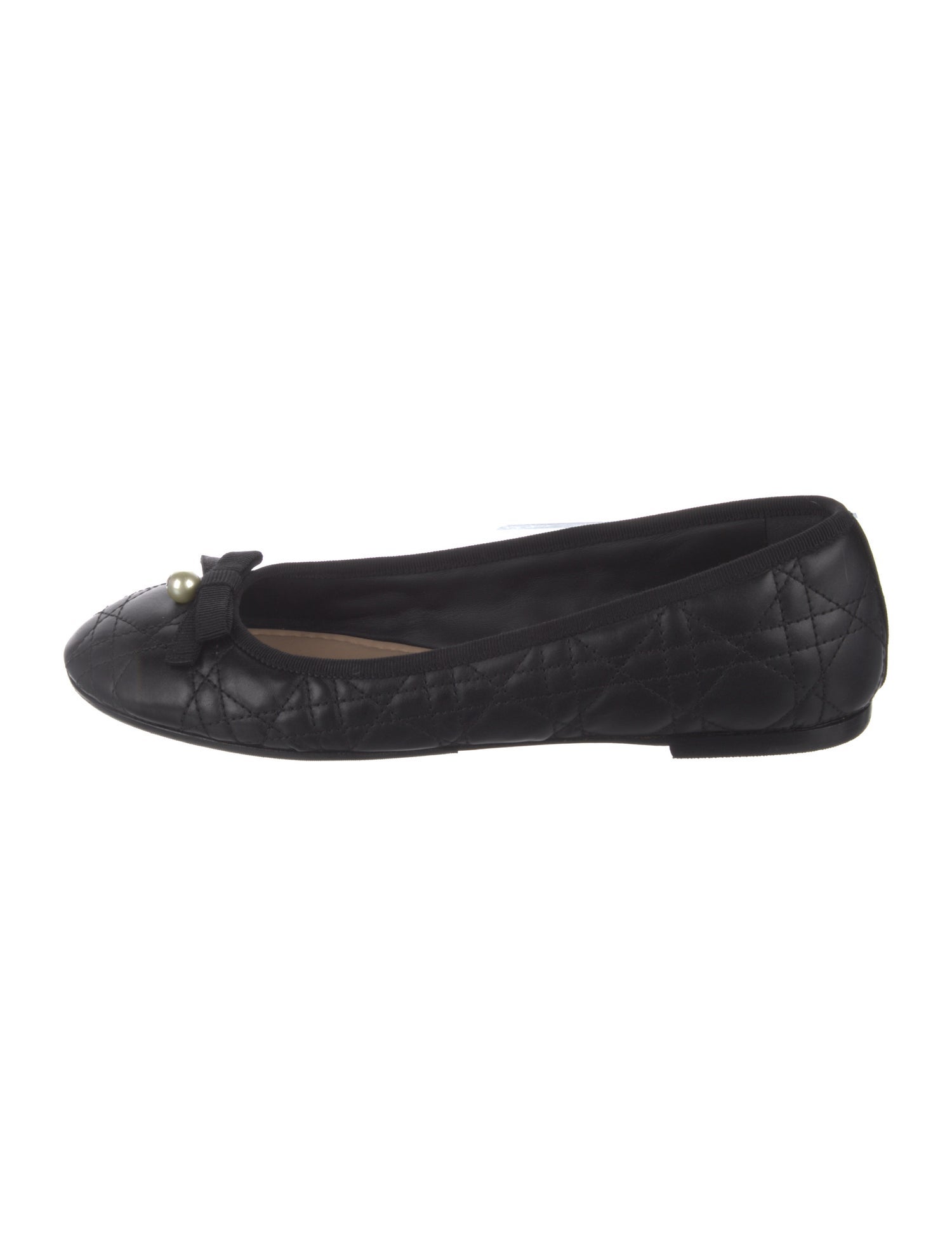 Christian Dior Leather Colorblock Pattern Ballet Flats