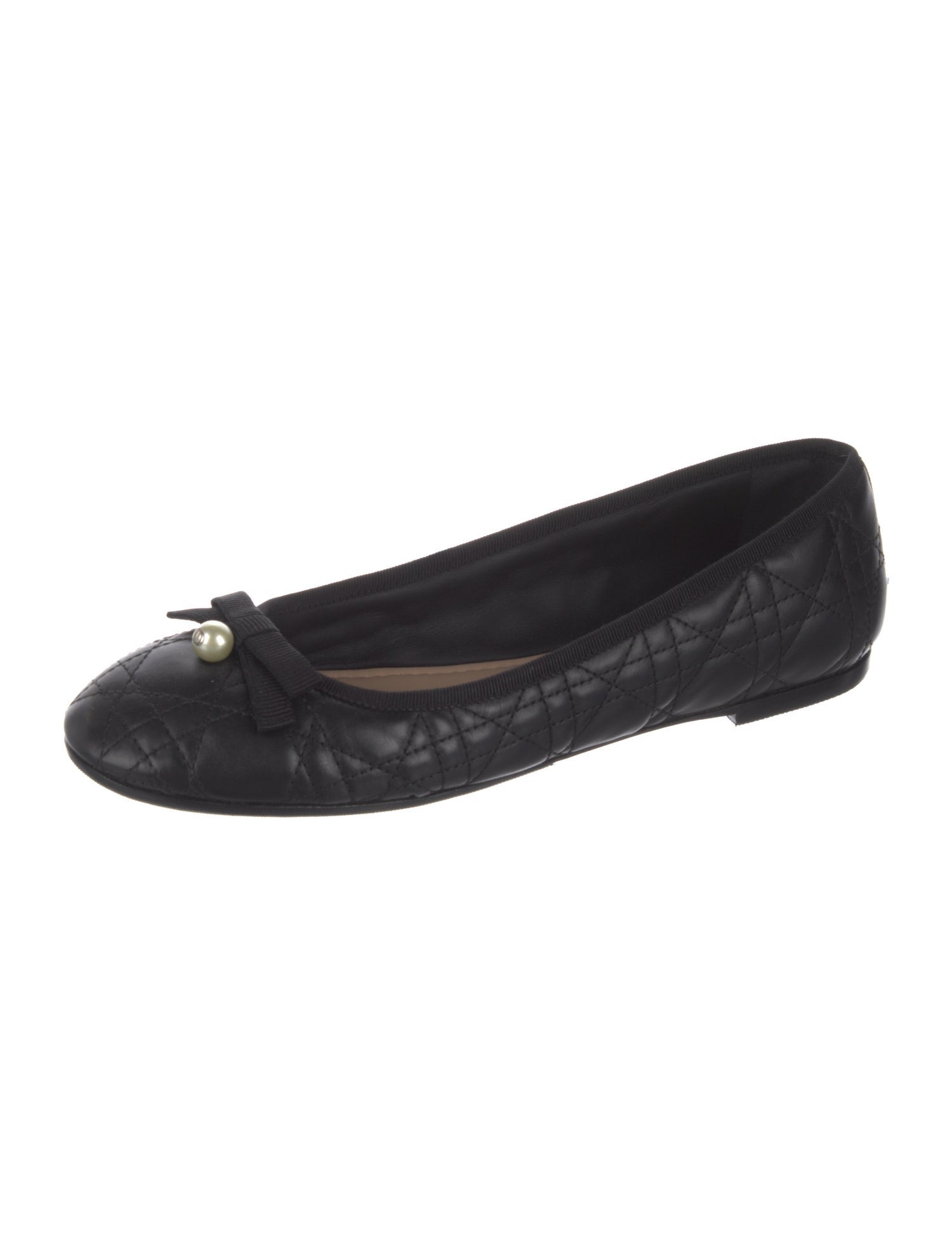 Christian Dior Leather Colorblock Pattern Ballet Flats