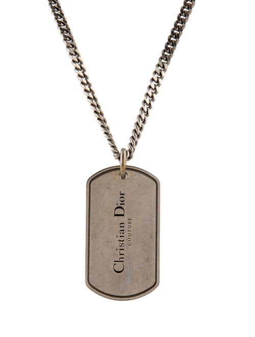 Christian Dior CD Couture Plate Pendant Necklace