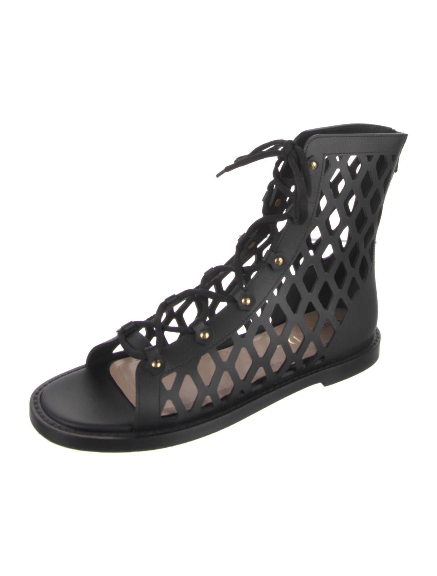 Christian Dior Leather Lasercut Accents Gladiator Sandals w/ Tags