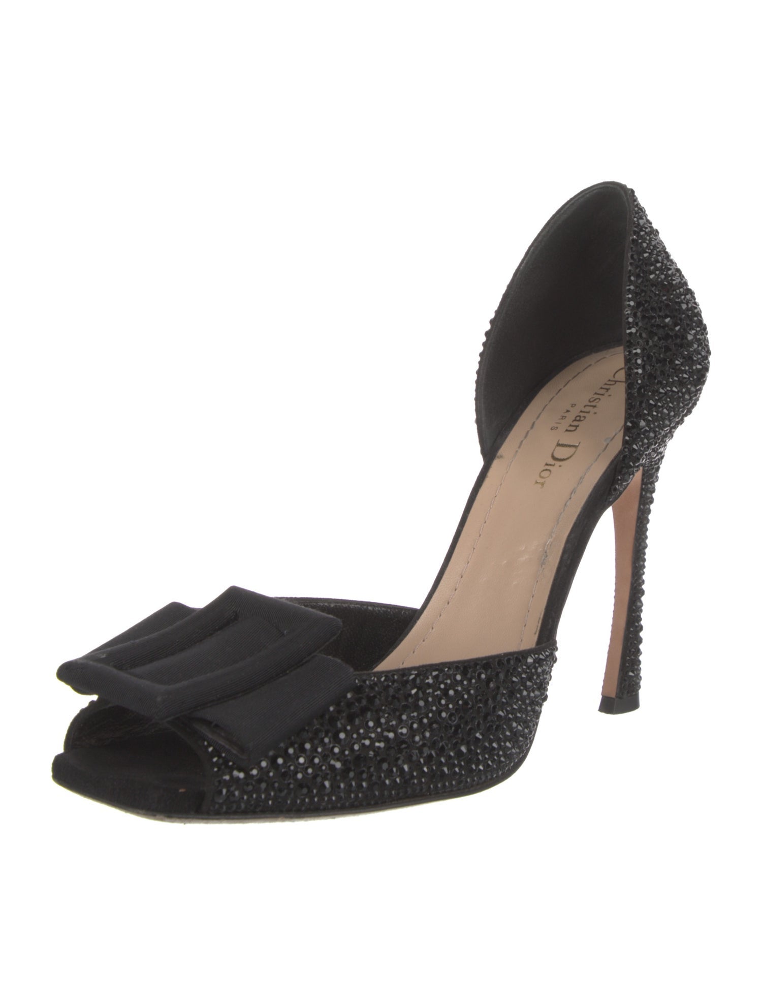 Christian Dior Suede Crystal Embellishments Sandals