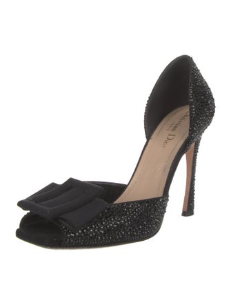 Christian Dior Suede Crystal Embellishments Sandals