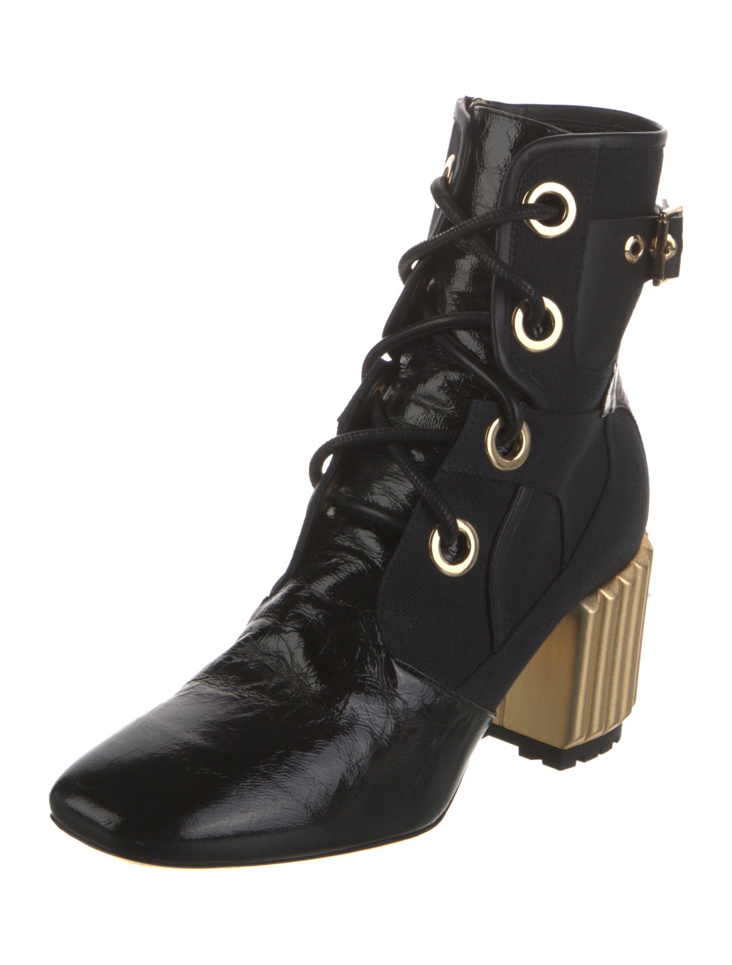 Christian Dior Patent Leather Combat Boots