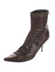 Christian Dior Leather Studded Accents Lace-Up Boots