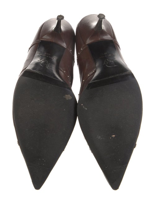 Christian Dior Leather Studded Accents Lace-Up Boots