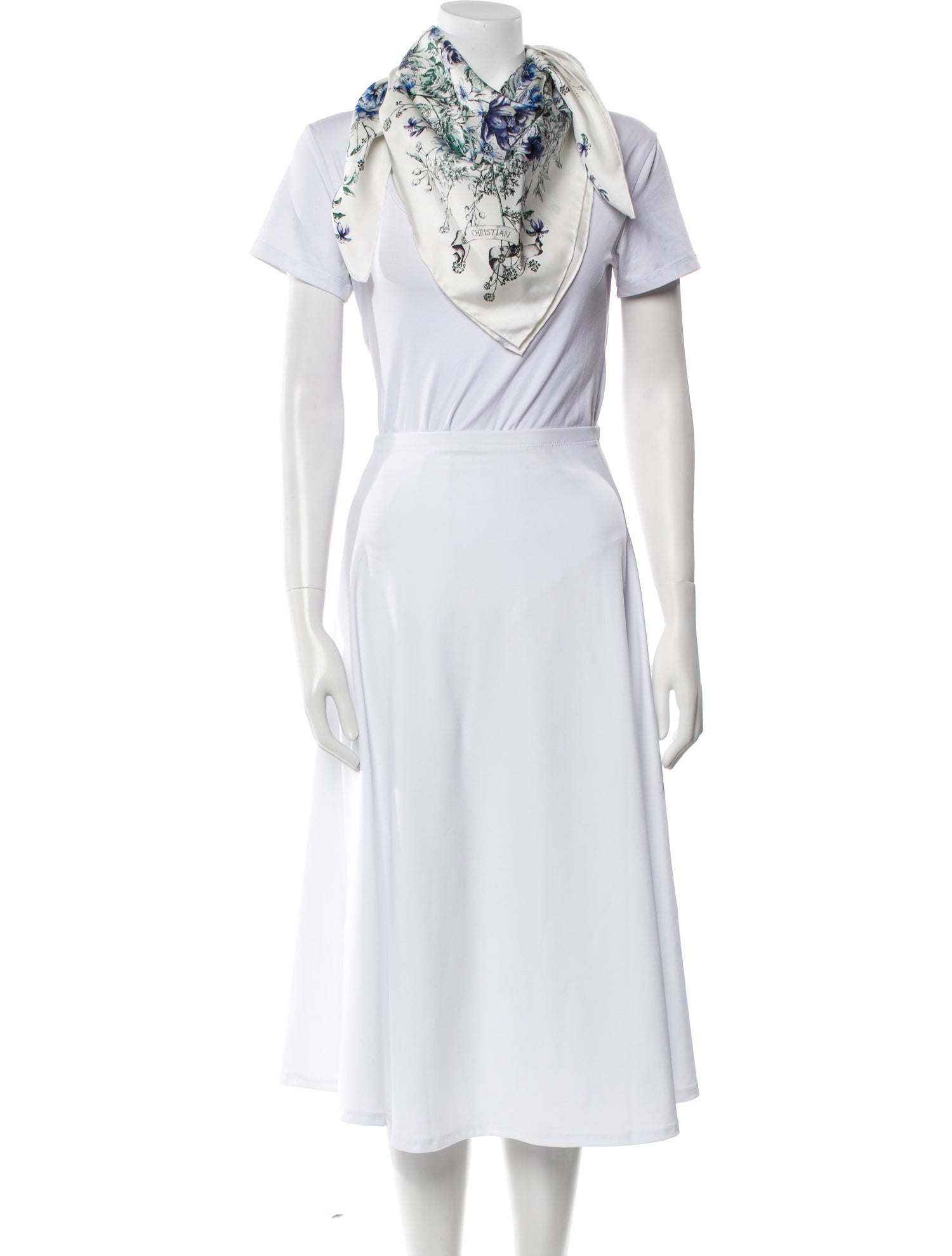 Christian Dior Silk Floral Print Scarf