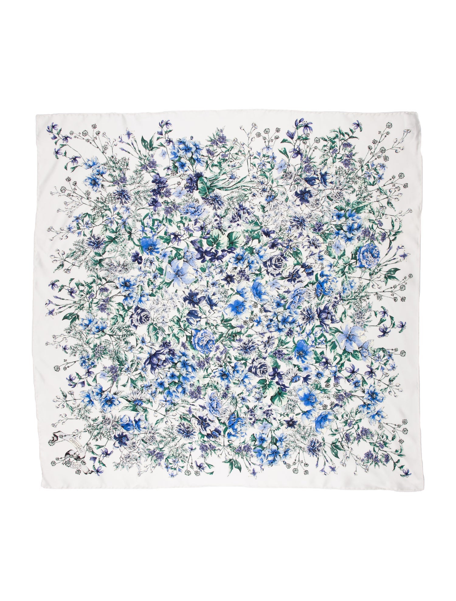 Christian Dior Silk Floral Print Scarf