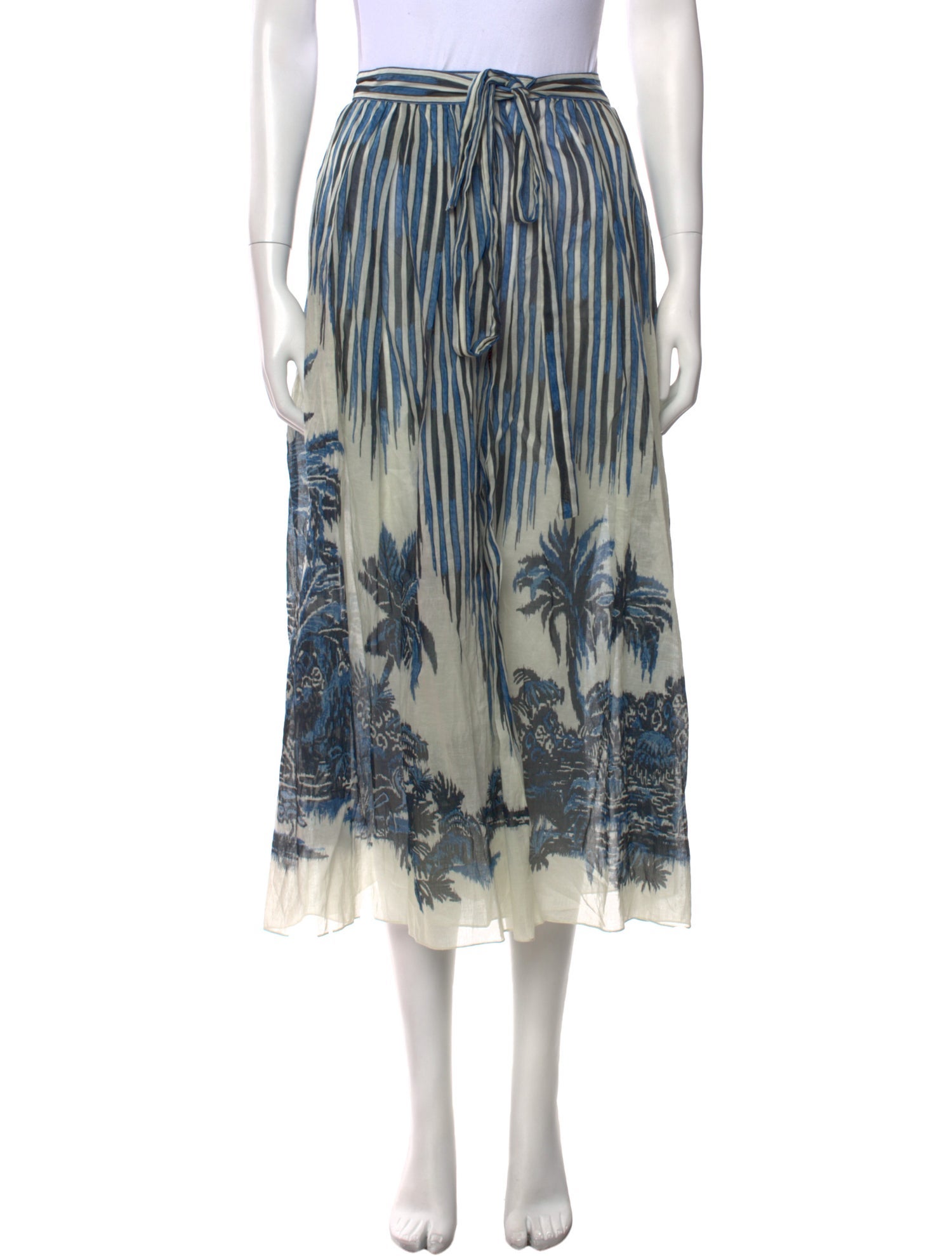 Christian Dior Striped Midi Length Skirt