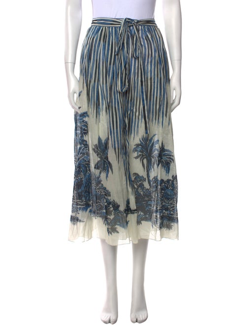 Christian Dior Striped Midi Length Skirt