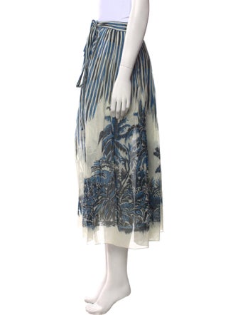 Christian Dior Striped Midi Length Skirt