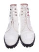 Christian Dior Patent Leather Crystal Embellishments Combat Boots