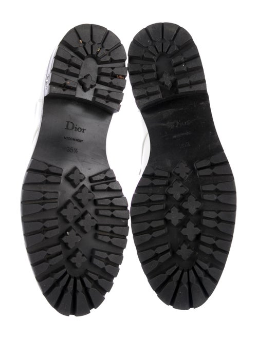 Christian Dior Patent Leather Crystal Embellishments Combat Boots