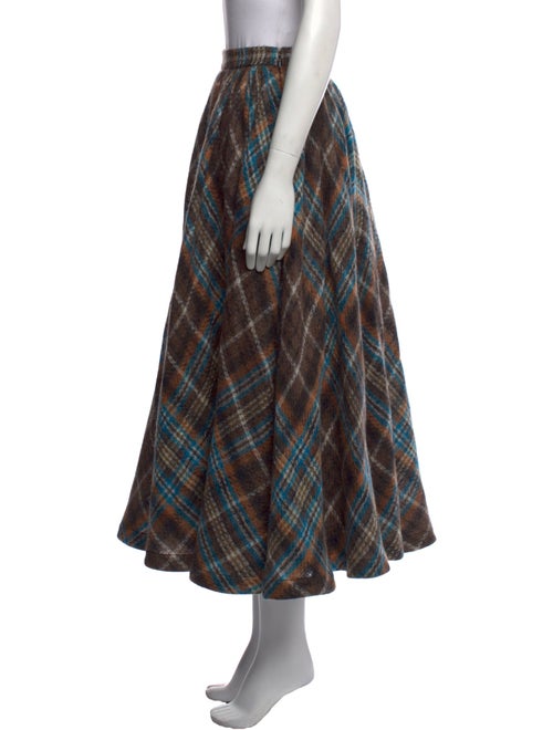 Christian Dior Plaid Print Midi Length Skirt