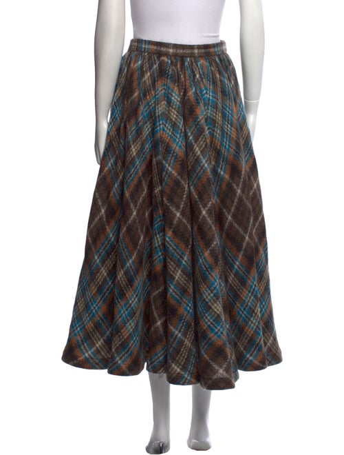 Christian Dior Plaid Print Midi Length Skirt