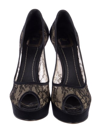 Christian Dior Lace Lace Pattern Pumps