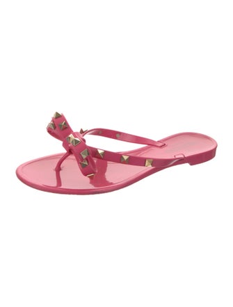 Christian Dior Rubber Bow Accents Slides