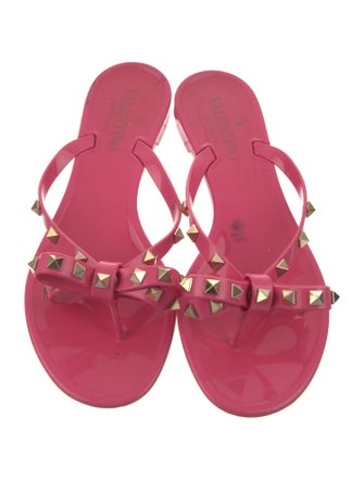 Christian Dior Rubber Bow Accents Slides