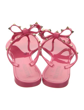 Christian Dior Rubber Bow Accents Slides