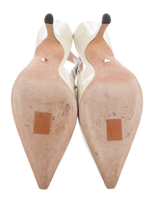 Christian Dior Patent Leather Bow Accents Slingback Pumps