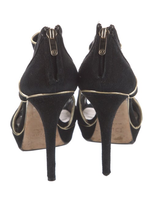 Christian Dior Suede Leather Trim Embellishment Sandals