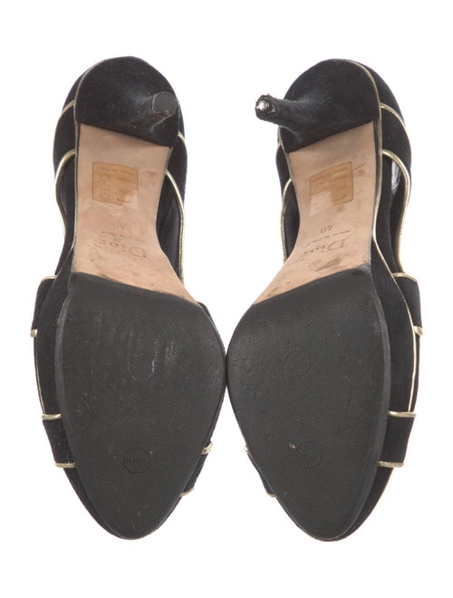 Christian Dior Suede Leather Trim Embellishment Sandals