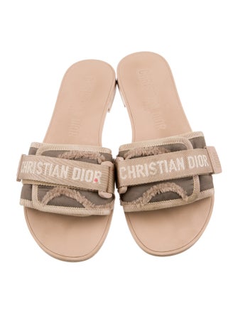 Christian Dior Canvas Printed Slides