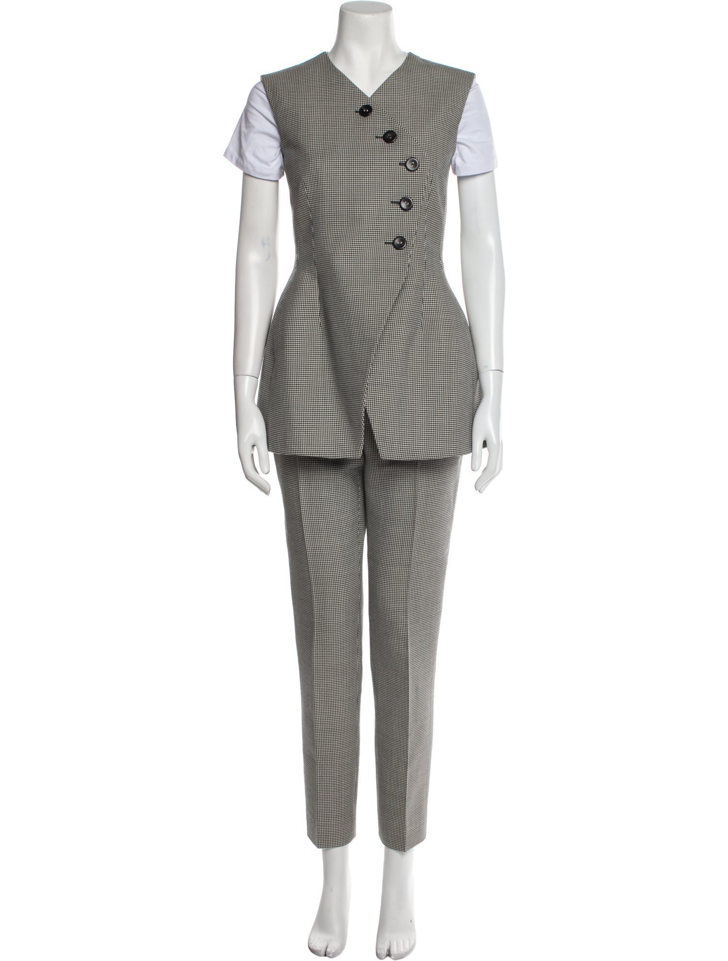 Christian Dior Wool Plaid Print Pantsuit