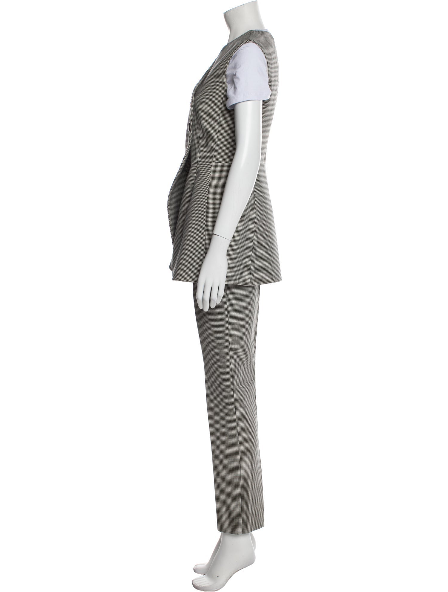 Christian Dior Wool Plaid Print Pantsuit