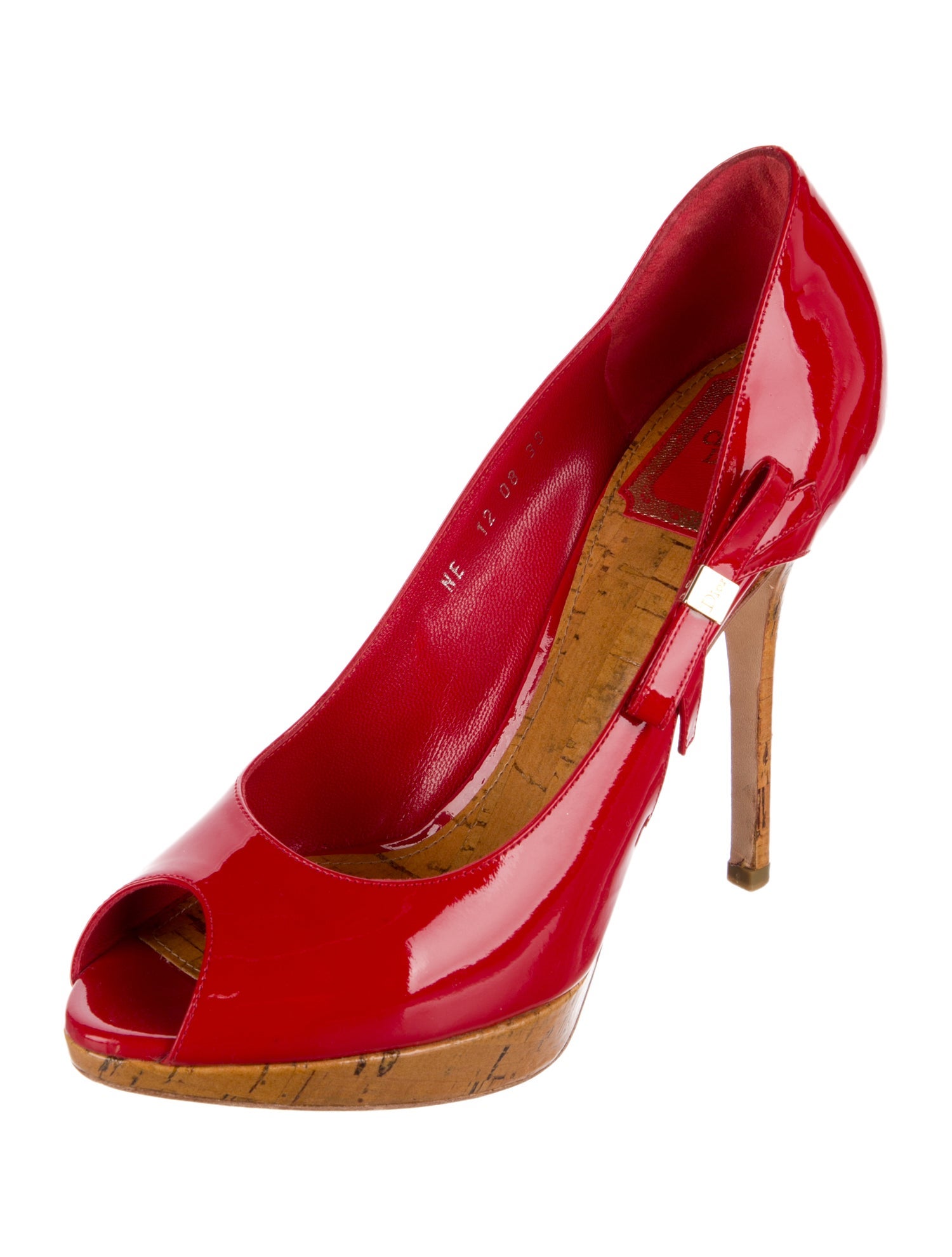 Christian Dior Patent Leather Bow Accents Pumps w/ Tags