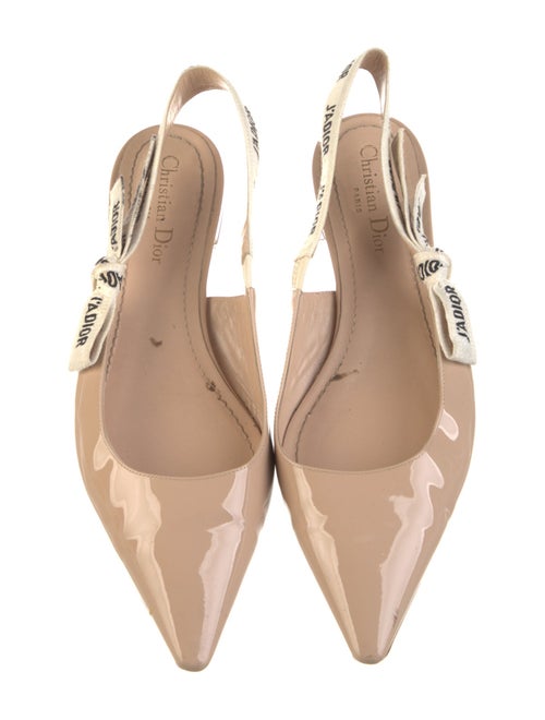 Christian Dior Patent Leather Printed Slingback Flats