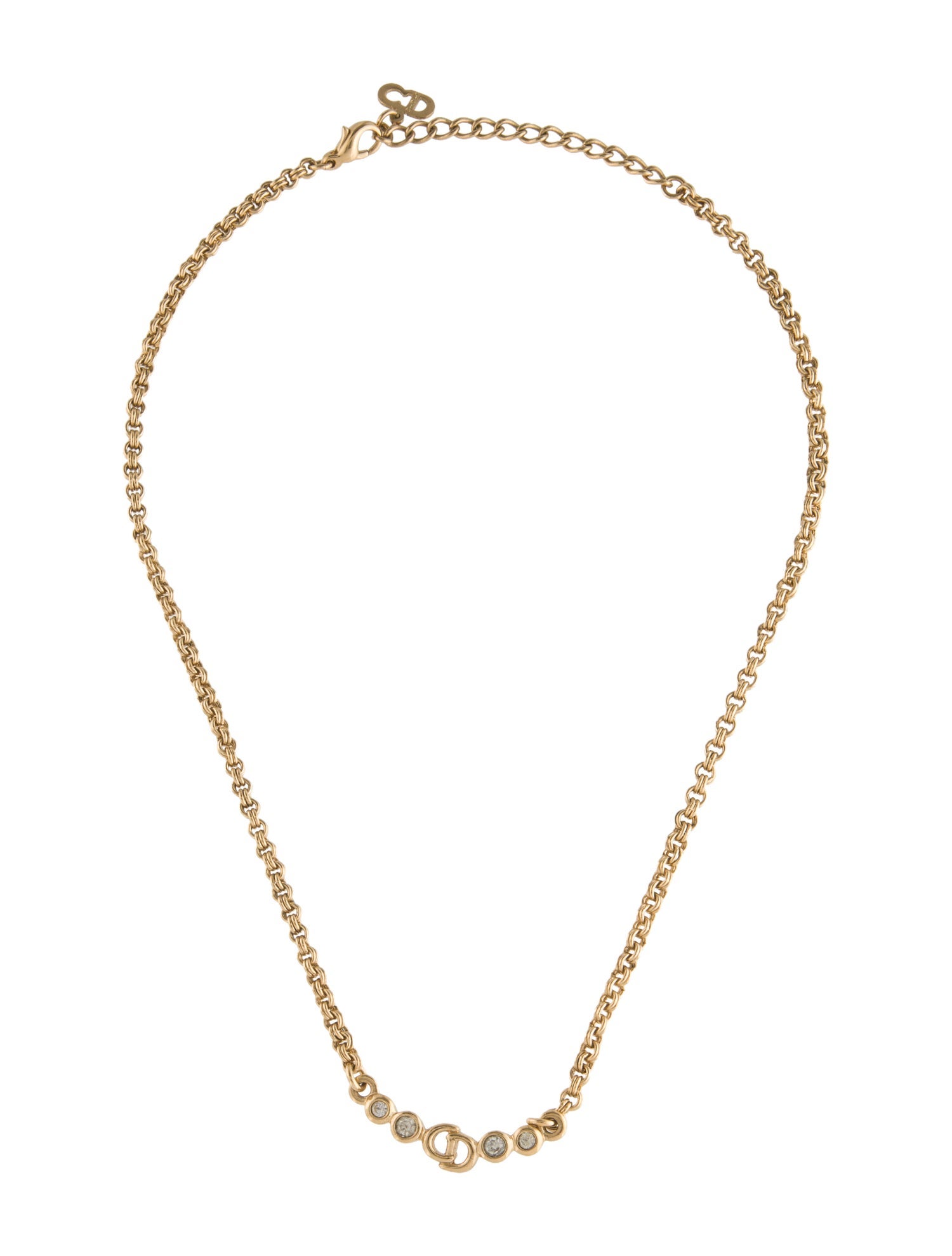 Christian Dior Vintage Crystal CD Collar Necklace
