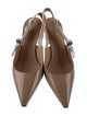 Christian Dior Patent Leather Bow Accents Slingback Pumps