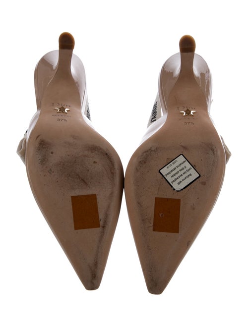 Christian Dior Patent Leather Bow Accents Slingback Pumps