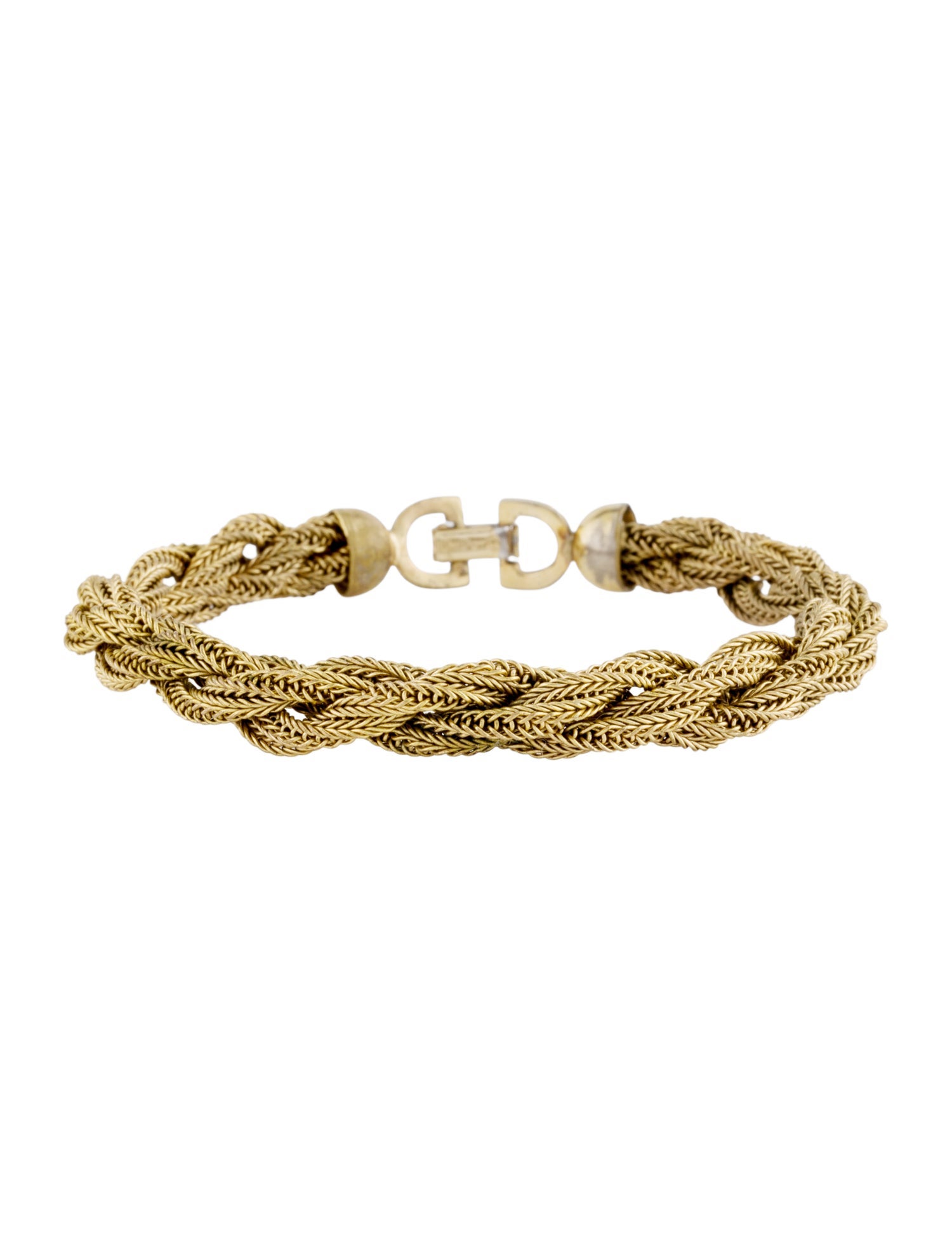 Christian Dior Vintage Braided Rope Chain Bracelet