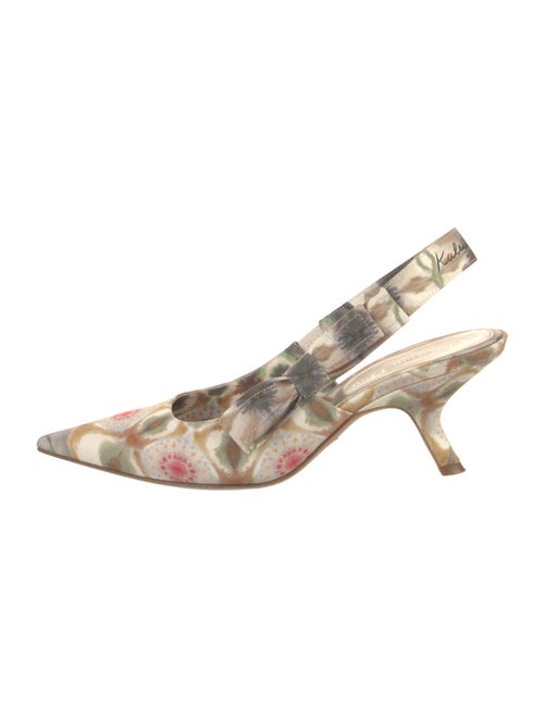 Christian Dior Suede Printed Slingback Pumps