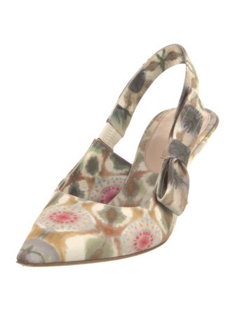 Christian Dior Suede Printed Slingback Pumps