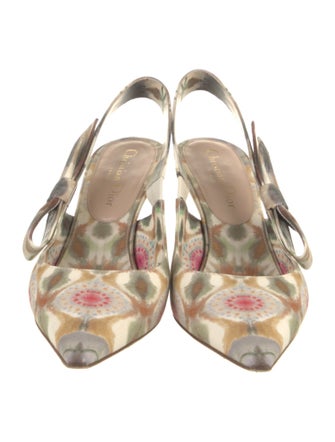 Christian Dior Suede Printed Slingback Pumps