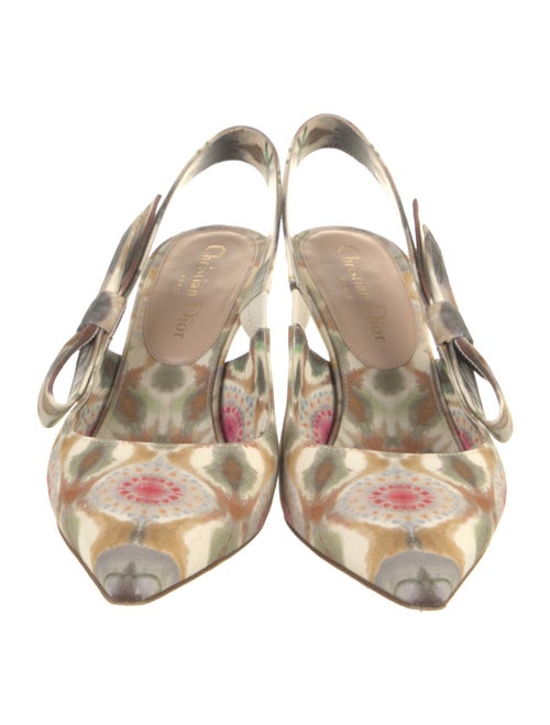 Christian Dior Suede Printed Slingback Pumps