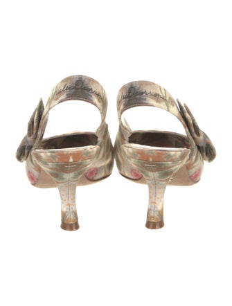 Christian Dior Suede Printed Slingback Pumps