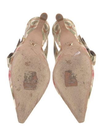 Christian Dior Suede Printed Slingback Pumps