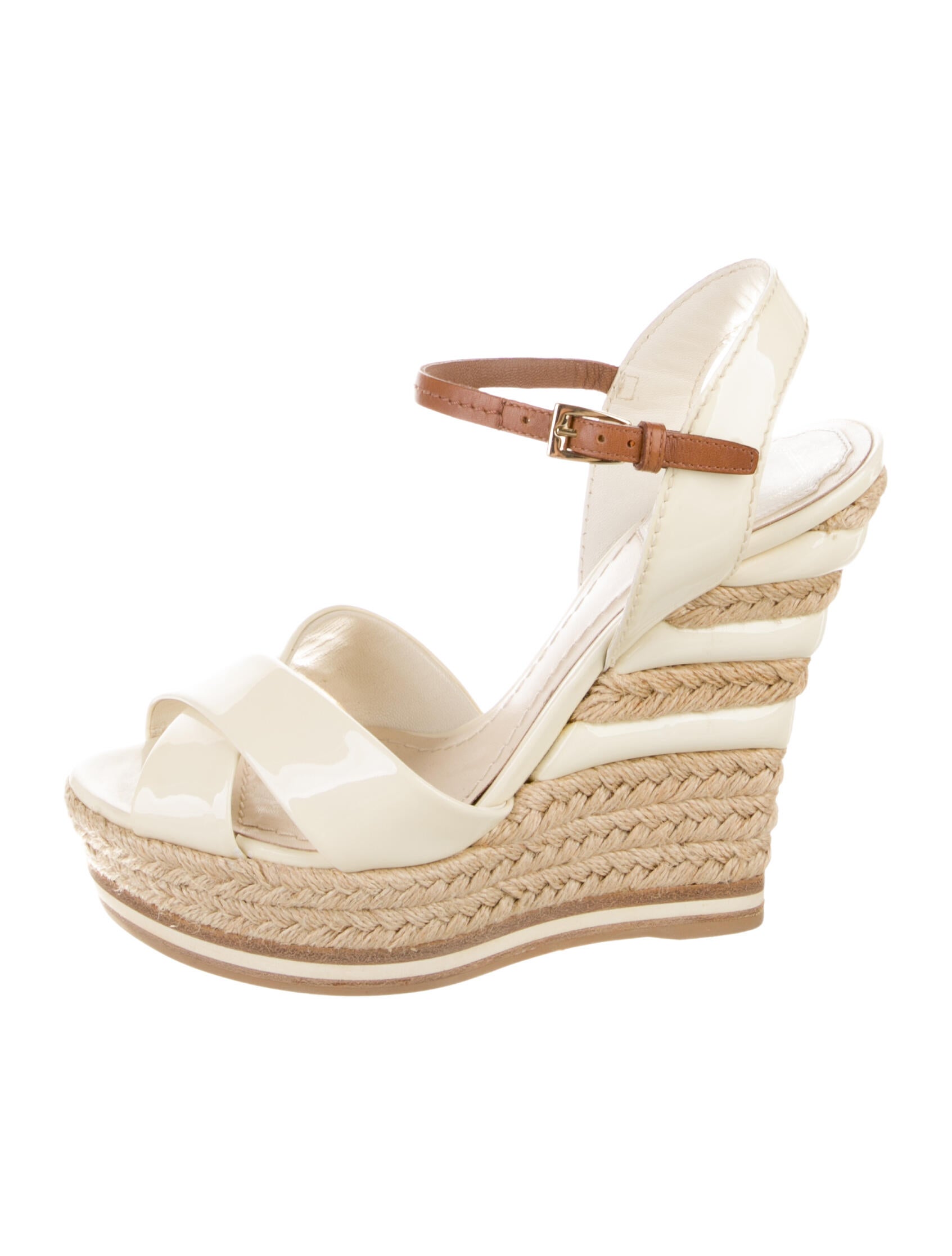 Christian Dior Patent Leather Colorblock Pattern Espadrilles